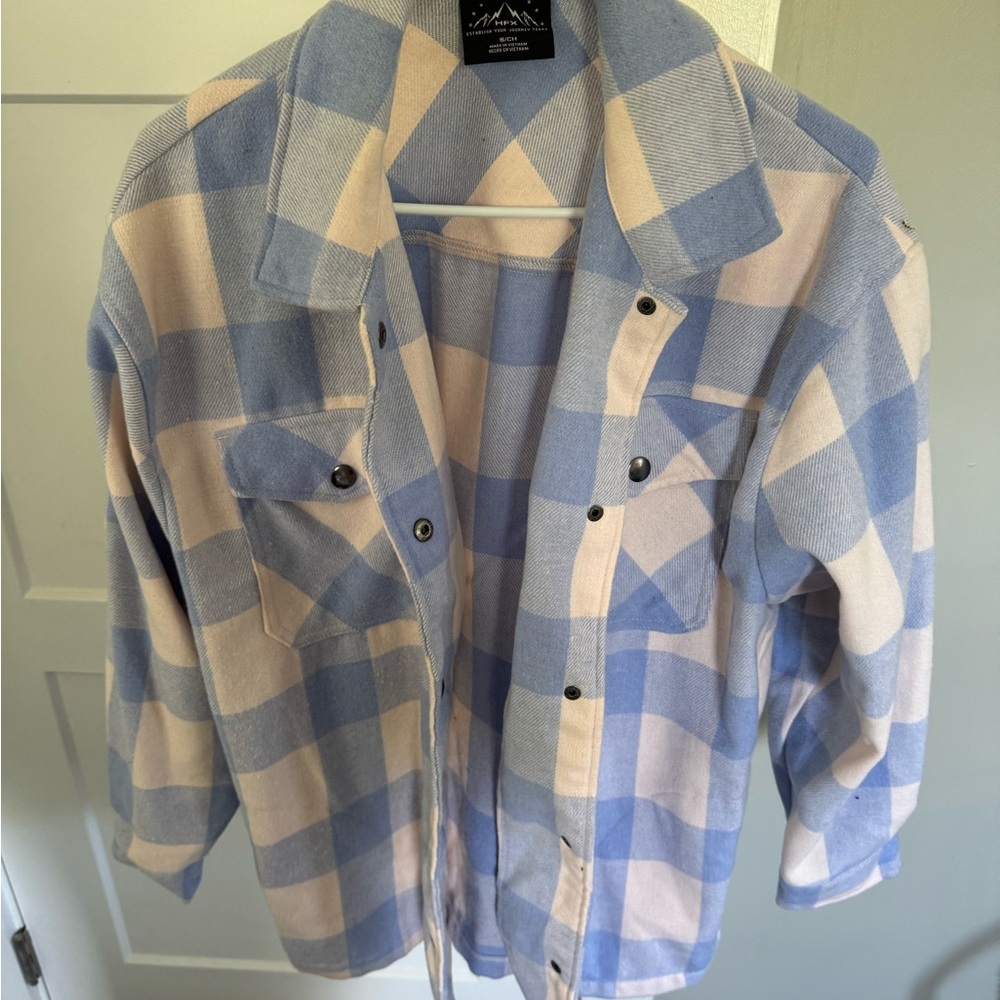 Blue and Cream Plaid Jacket